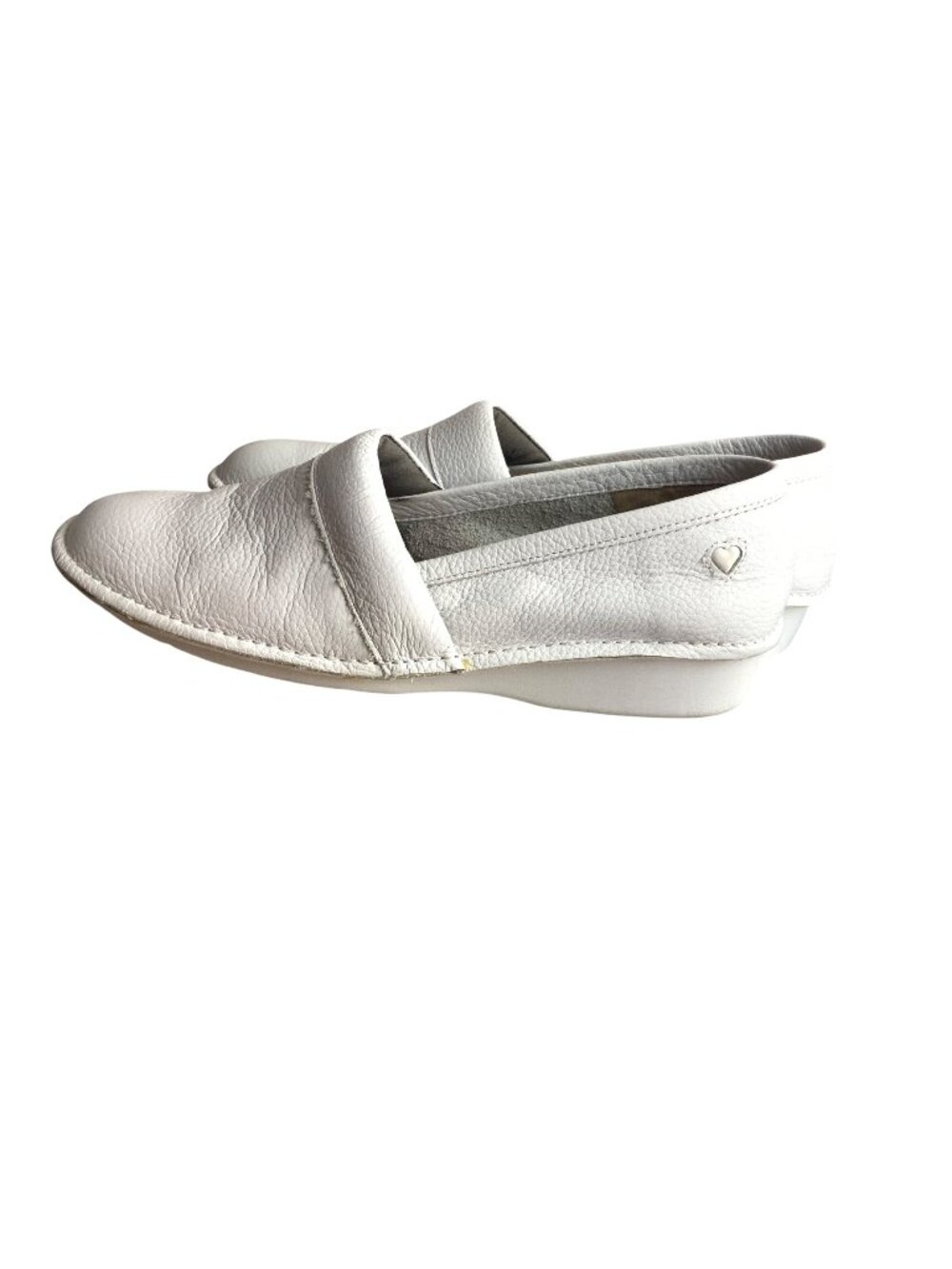 Nurse Mates White qualityLeather Slip-On Comfort Shoes size 9 With Slip-Resistan